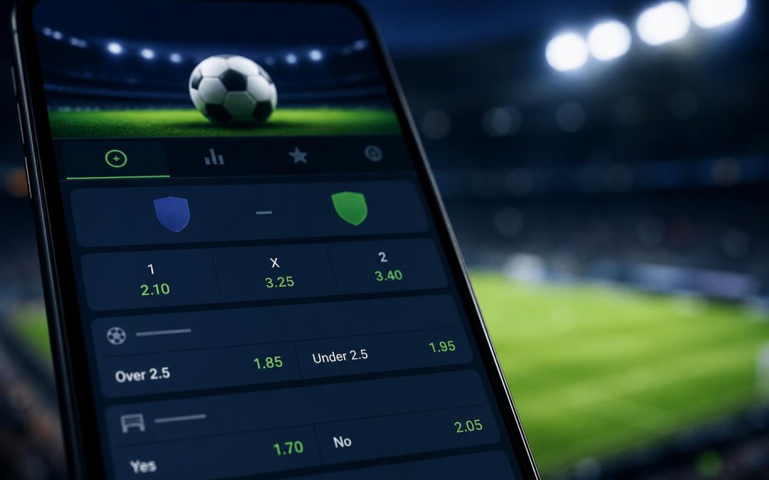 Ilustrasi aplikasi taruhan bola online di ponsel